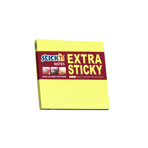Stick'n notes extra collantes 76 x 76 mm - jaune fluo 21670 201700 - 1