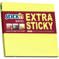 Stick'n notes extra collantes 76 x 76 mm - jaune fluo 201700