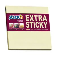 Stick'n notes extra collantes 76 x 76 mm (90 feuilles) - jaune pastel 21660 201761