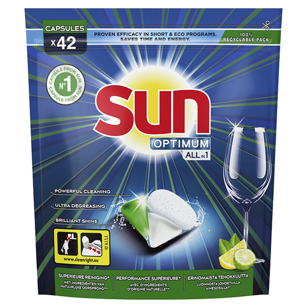 Sun Optimum Tout-en-1 Citron tablettes pour lave-vaisselle (42 lavages)  SSU00154 - 1