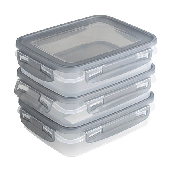Sunware Club Cuisine boîtes de congélation avec clips 0,7 litre (3 pièces) - transparent/gris 216817 - 1