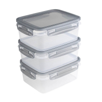 Sunware Club Cuisine boîtes de congélation avec clips 1,2 litre (3 pièces) - transparent/gris 216818