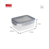 Sunware Club Cuisine boîtes de congélation avec clips 1,2 litre (3 pièces) - transparent/gris 216818 - 2