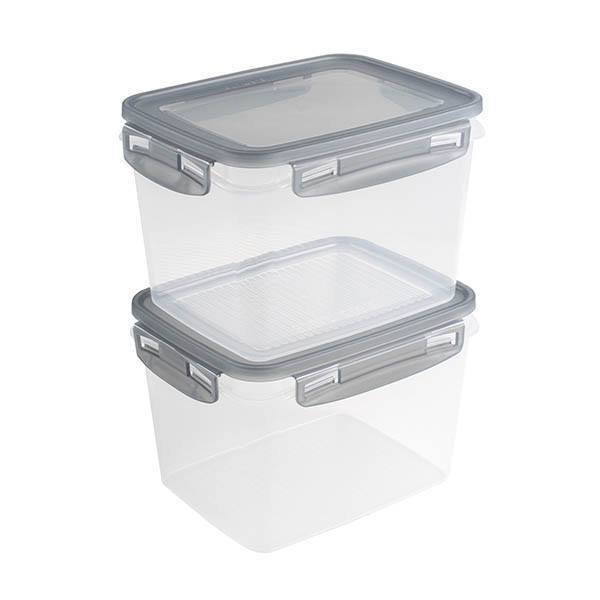 Sunware Club Cuisine boîtes de congélation avec clips 1,9 litre (2 pièces) - transparent/gris 216820 - 1
