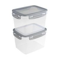 Sunware Club Cuisine boîtes de congélation avec clips 1,9 litre (2 pièces) - transparent/gris 216820
