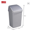 Sunware Delta poubelle avec couvercle basculant (10 litres) - gris 13301025 400712 - 2