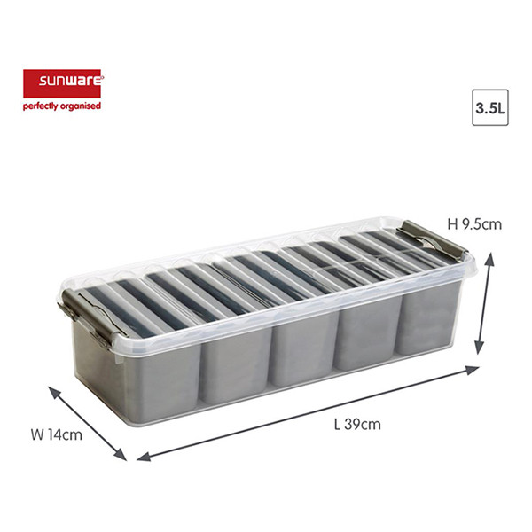 Sunware Q-line boîte de rangement avec 7 baskets 3,5 litres - transparent 82110609 216763 - 2