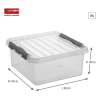 Sunware Q-line boîte de rangement transparente 18 litres 81000609 216540 - 2