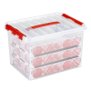 Sunware Q-line boîte de rangement transparente pour décorations de Noël 22 litres (60 boules de Noël)