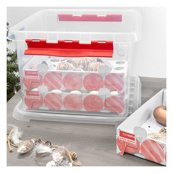 Sunware Q-line boîte de rangement transparente pour décorations de Noël 26 litres (75 boules de Noël) 216570 - 4