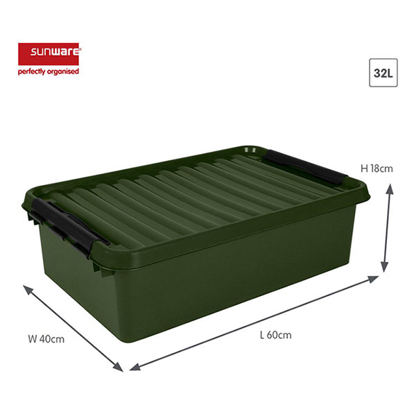 Sunware Q-line recycled boîte de rangement 32 litres - vert/noir 79600688 216578 - 2