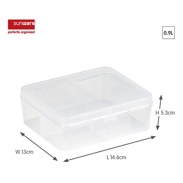 Sunware Q-line séparateur de boîte de rangement transparente 4 compartiments 216521 - 2