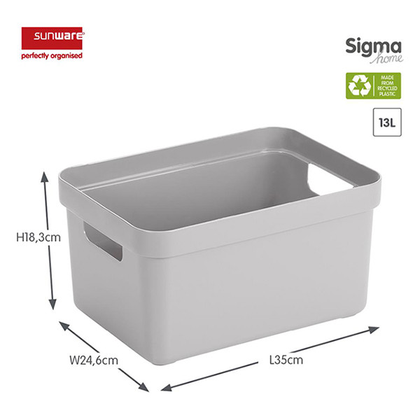 Sunware Sigma Home petite boîte de rangement 13 litres - gris clair 09600681 216765 - 2