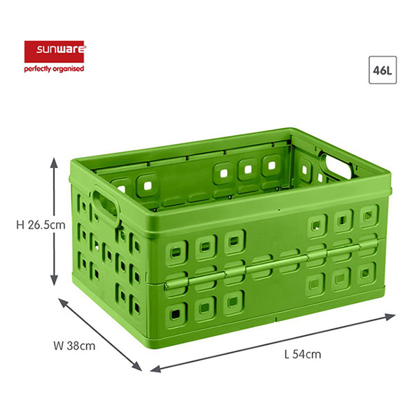 Sunware Square caisse pliante 46 litres - vert naturel 57300661 216555 - 2