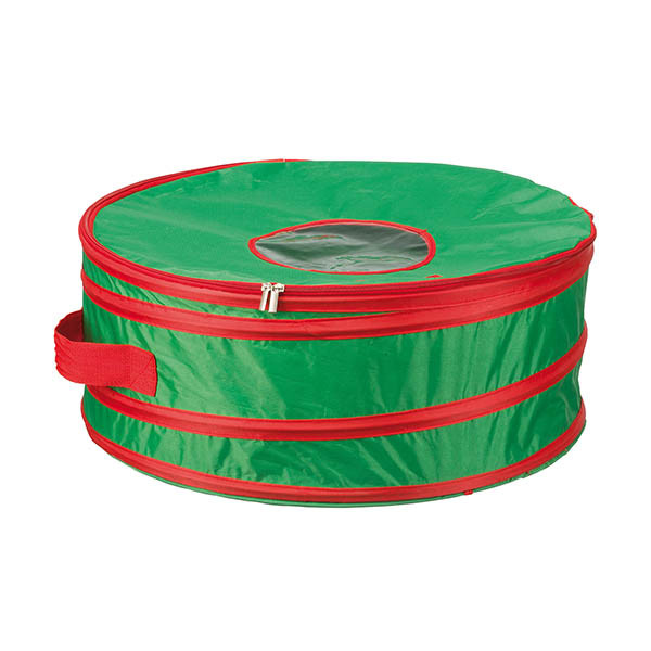 Sunware sac de rangement pour grande couronne de Noël Ø 600 x 200 mm - vert/rouge 216831 - 1
