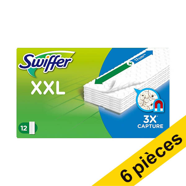 Offre : 6x Swiffer Sweeper XXL lingettes pour sol recharge (12 pièces) SSW00606 - 1