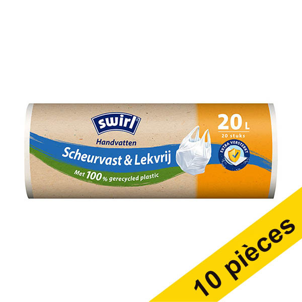 Offre : 10x Swirl sacs-poubelle indéchirables et étanches avec poignées 20 litres (20 pièces) SSW00079 - 1
