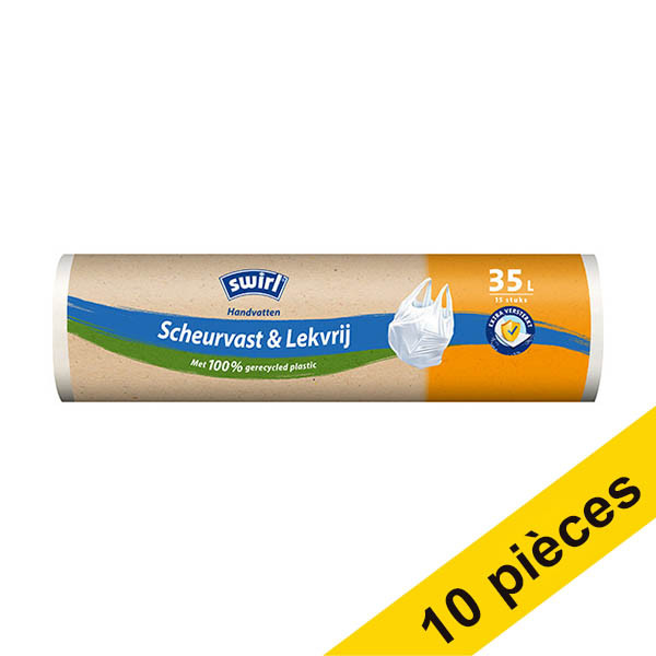 Offre : 10x Swirl sacs-poubelle indéchirables et étanches avec poignées 35 litres (15 pièces) SSW00081 - 1