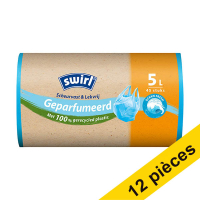 Offre : 12x Swirl sacs-poubelle parfumés avec poignées pour poubelles à pédale 5 litres (45 pièces)