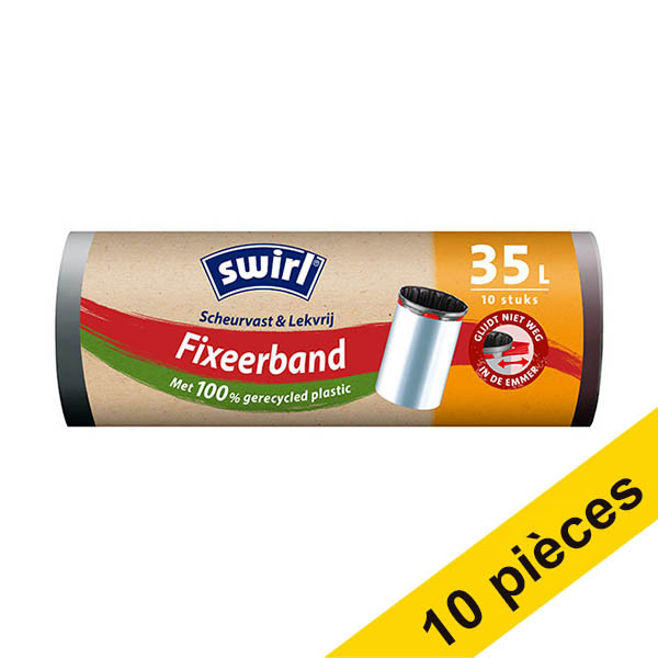 Offre spéciale : 10 x Swirl sacs-poubelle à lien coulissant pour poubelles à pédale 35 litres (10 pièces) SSW00091 - 1