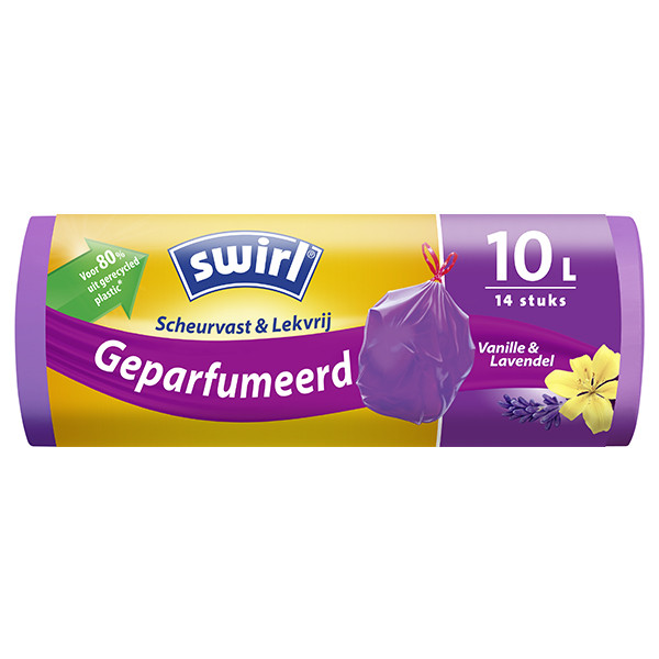 Swirl sacs-poubelle à lien coulissant parfumé 10 litres (14 pièces) SSW00096 - 1