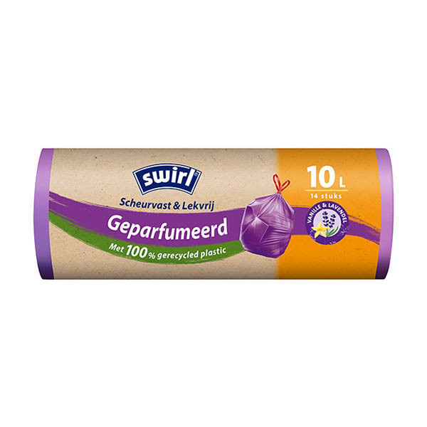 Swirl sacs-poubelle à lien coulissant parfumé 10 litres (14 pièces) SSW00096 - 1
