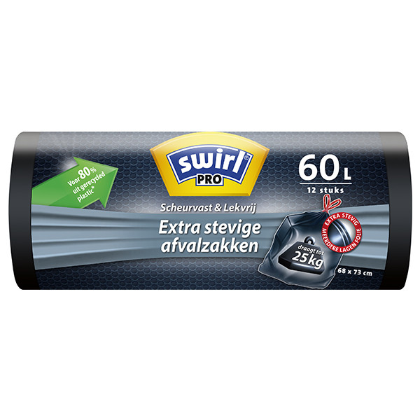 Swirl sacs-poubelle PRO extra robustes 60 litres (12 pièces) Swirl