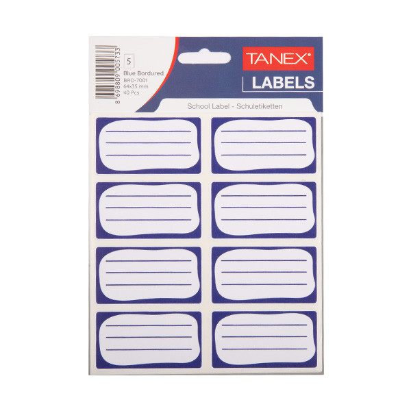 Tanex étiquettes scolaires (40 pièces) - bleu BRD-7001 404144 - 1