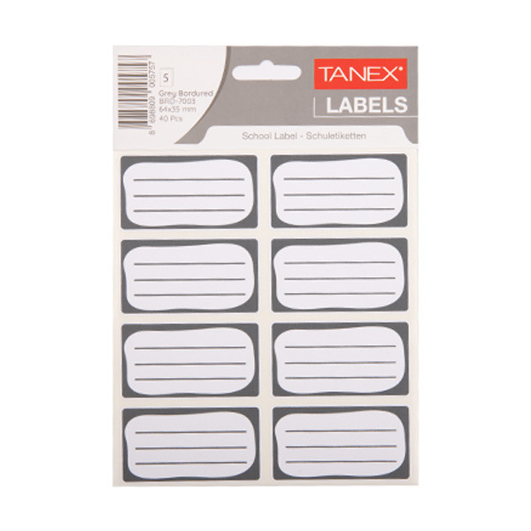 Tanex étiquettes scolaires (40 pièces) - gris BRD-7003 404146 - 1