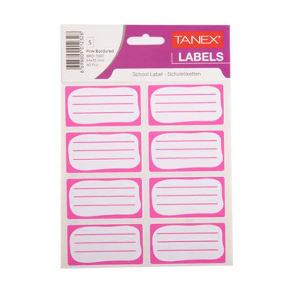 Tanex étiquettes scolaires (40 pièces) - rose BRD-7007 404150 - 1