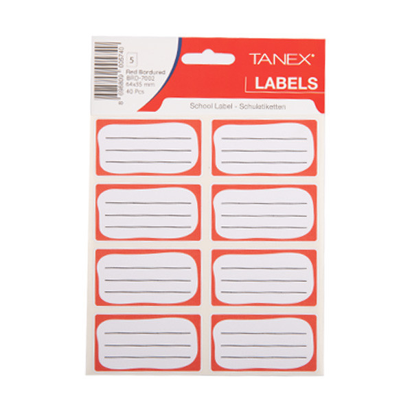 Tanex étiquettes scolaires (40 pièces) - rouge BRD-7002 404145 - 1