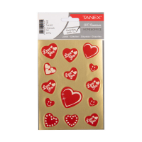 Tanex Love Series autocollants cœurs (2 x 14 pièces) - rouge/or TNX-353 404141