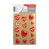 Tanex Love Series autocollants cœurs (2 x 14 pièces) - rouge/or