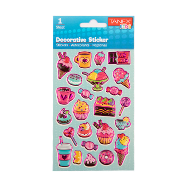 Tanex Puffy Glaces et Cupcakes autocollants décoratifs (1 feuille) TNX-25061 404121 - 1