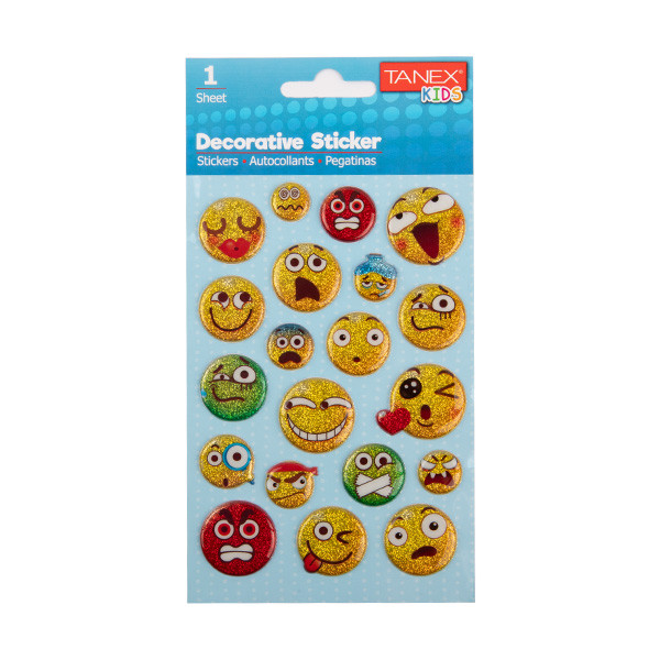 Tanex Puffy Smiley autocollants décoratifs (1 feuille) TNX-25015 404119 - 1