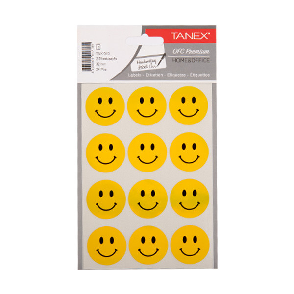 Tanex Smiling Face autocollants grands (2 x 12 pièces) - jaune TNX-313 404127 - 1