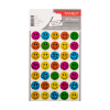 Tanex Smiling Face autocollants holographiques petits (2 x 35 pièces) - couleurs assorties