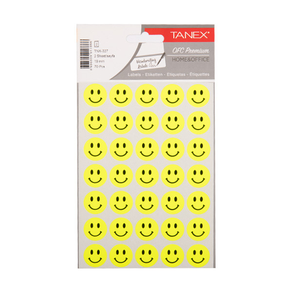 Tanex Smiling Face autocollants petits (2 x 35 pièces) - jaune fluo TNX-327 404133 - 1