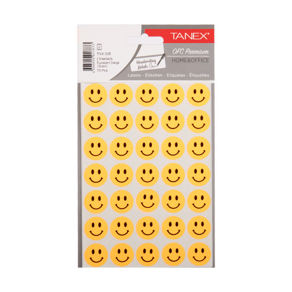 Tanex Smiling Face autocollants petits (2 x 35 pièces) - orange fluo TNX-328 404134 - 1