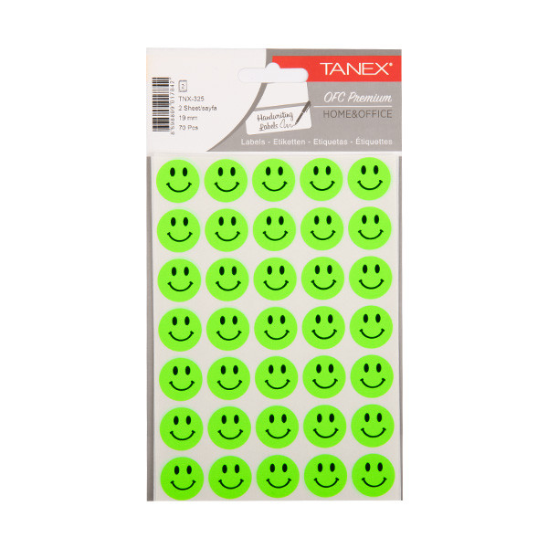 Tanex Smiling Face autocollants petits (2 x 35 pièces) - vert fluo TNX-325 404131 - 1