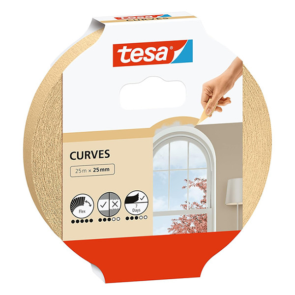 Tesa Curves ruban de masquage 25 mm x 25 m 203367 - 1