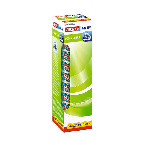 Tesa Eco & Clear ruban adhésif 15 mm x 10 m (10 rouleaux) 202429 - 1