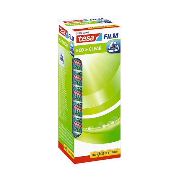 Tesa Eco & Clear ruban adhésif 19 mm x 33 m (8 rouleaux) 202430 - 1