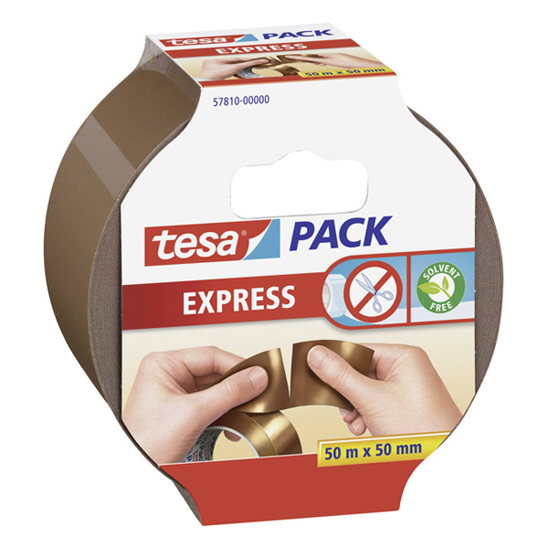 Tesa Express ruban d'emballage déchirable à la main 50 mm x 50 m (1 rouleau) - marron 202379 - 1