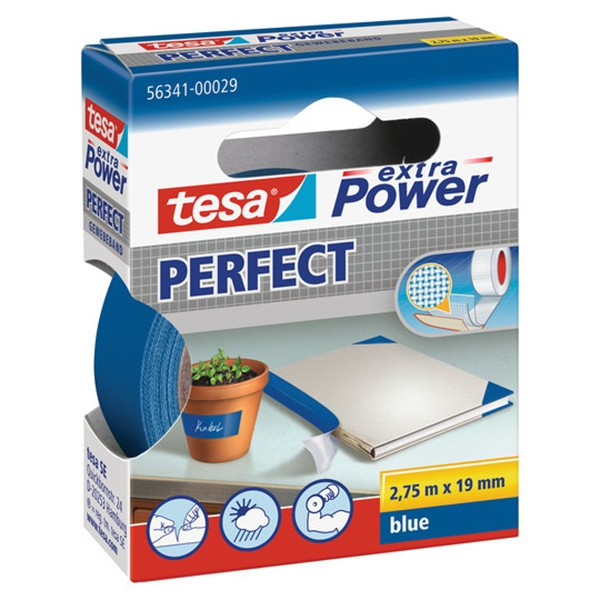 Tesa Extra Power Perfect ruban adhésif textile 19 mm x 2,75 m - bleu 202274 - 1