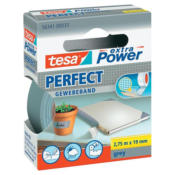 Tesa Extra Power Perfect ruban adhésif textile 19 mm x 2,75 m - gris 56341-00033-03 202278 - 1