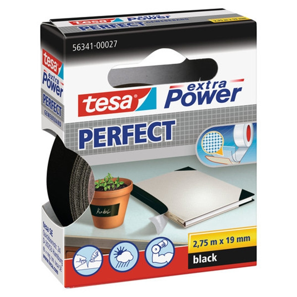 Tesa Extra Power Perfect ruban adhésif textile 19 mm x 2,75 m - noir 56341-00027-03 202272 - 1
