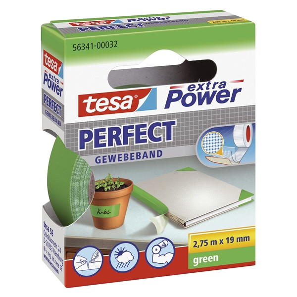 Tesa Extra Power Perfect ruban adhésif textile 19 mm x 2,75 m - vert 56341-00032-03 202277 - 1