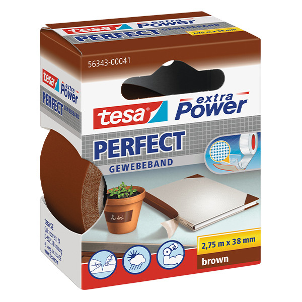 Tesa Extra Power Perfect ruban adhésif textile 38 mm x 2,75 m - marron 56343-00041-03 202375 - 1