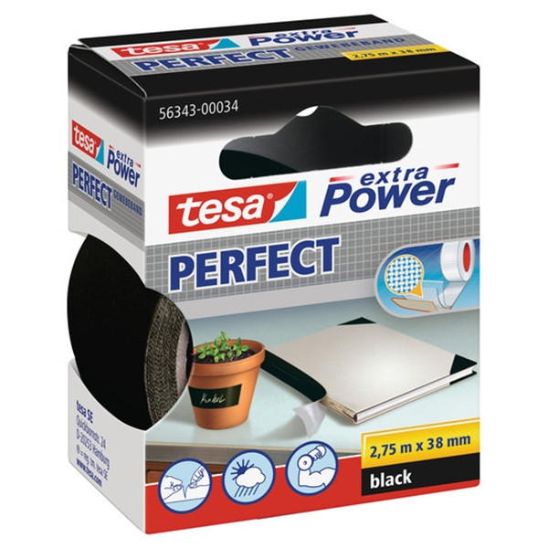 Tesa Extra Power Perfect ruban adhésif textile 38 mm x 2,75 m - noir 56343-00034-03 202279 - 1